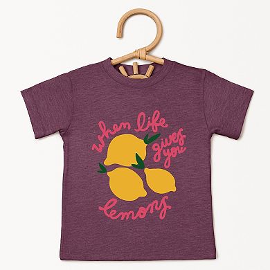 When Life Gives You Lemons Cursive - Toddler Short Sleeve Graphic T-Shirt