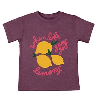 When Life Gives You Lemons Cursive - Toddler Short Sleeve Graphic T-Shirt
