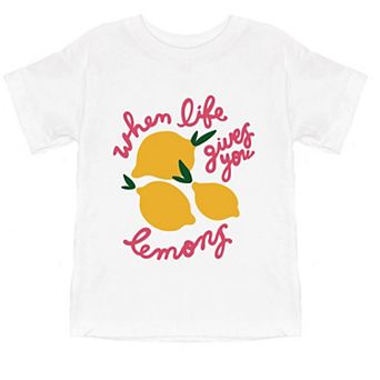 When Life Gives You Lemons Cursive - Toddler Short Sleeve Graphic T-Shirt