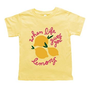 When Life Gives You Lemons Cursive - Toddler Short Sleeve Graphic T-Shirt