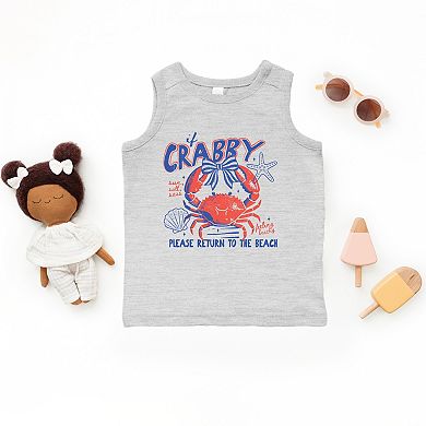 If Crabby Please Return To The Beach Grunge - Toddler Graphic Tank
