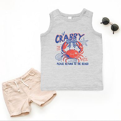 If Crabby Please Return To The Beach Grunge - Toddler Graphic Tank