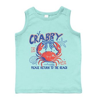 If Crabby Please Return To The Beach Grunge - Toddler Graphic Tank