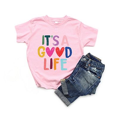 It's A Good Life Hearts - Toddler Short Sleeve Graphic T-Shirt