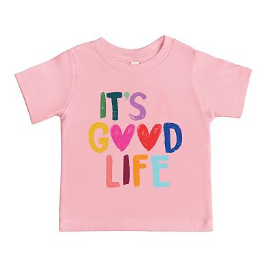 It's A Good Life Hearts - Toddler Short Sleeve Graphic T-Shirt