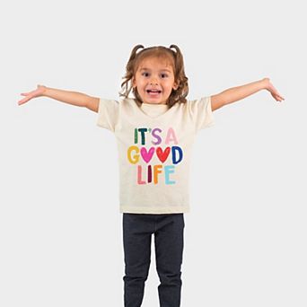 It's A Good Life Hearts - Toddler Short Sleeve Graphic T-Shirt