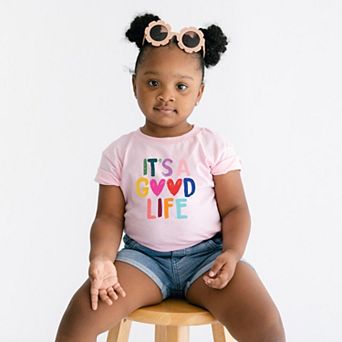 It's A Good Life Hearts - Toddler Short Sleeve Graphic T-Shirt
