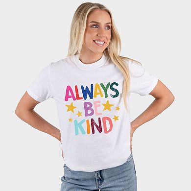 Always Be Kind Stars - Women's Garment Dyed Graphic T-Shirt