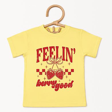 Feelin' Berry Good Checkered - Toddler Short Sleeve Graphic T-Shirt