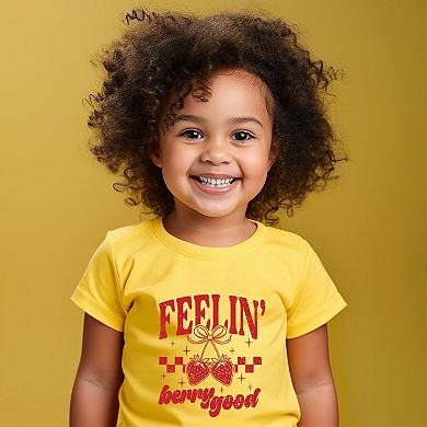 Feelin' Berry Good Checkered - Toddler Short Sleeve Graphic T-Shirt