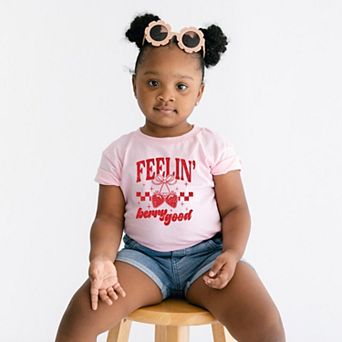 Feelin' Berry Good Checkered - Toddler Short Sleeve Graphic T-Shirt