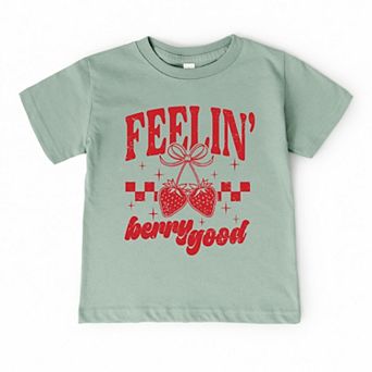 Feelin' Berry Good Checkered - Toddler Short Sleeve Graphic T-Shirt