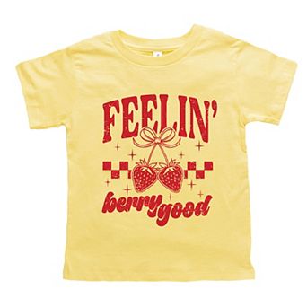 Feelin' Berry Good Checkered - Toddler Short Sleeve Graphic T-Shirt