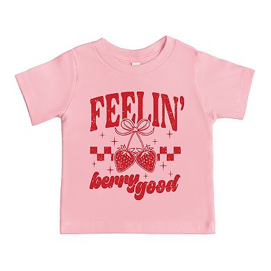 Feelin' Berry Good Checkered - Toddler Short Sleeve Graphic T-Shirt