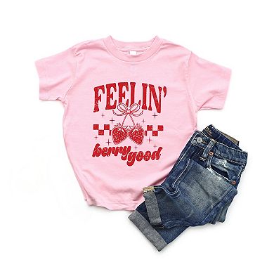 Feelin' Berry Good Checkered - Toddler Short Sleeve Graphic T-Shirt