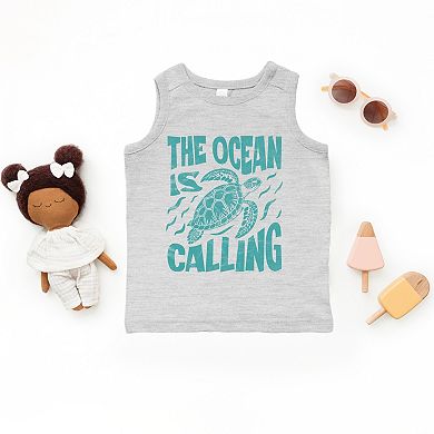 The Ocean Is Calling Turtle - Toddler Graphic Tank