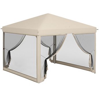 9.7ft x 9.7ft Outdoor Pop Up Party Tent Patio Gazebo Canopy Net Shade