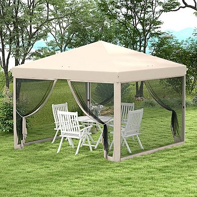 9.7ft x 9.7ft Outdoor Pop Up Party Tent Patio Gazebo Canopy Net Shade