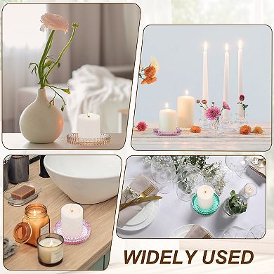 1 Pcs Candle Holder Plates, 4" Round Glass Candle Tray