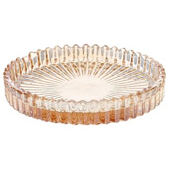 1 pc Candle Holder Plates, 4" Round Glass Candle Tray