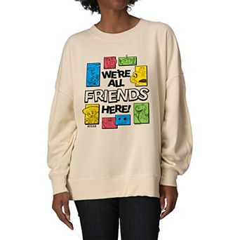 Women's Disney / Pixar's Toy Story We're All Friends Here Oversized Fleece Crew Sweatshirt