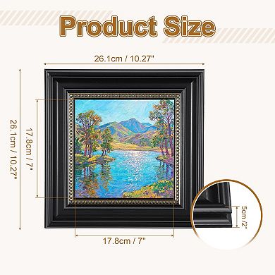 Resin Square Photo Frame, Tabletop Display & Wall Mount for Pictures Certificates 1Pc
