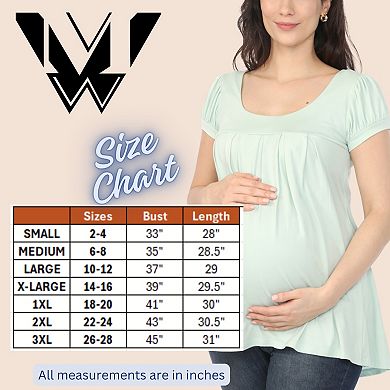 Women’s Maternity Short Sleeve Empire Waist Tunic Top