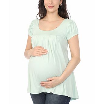 Women’s Maternity Short Sleeve Empire Waist Tunic Top
