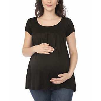 Women’s Maternity Short Sleeve Empire Waist Tunic Top