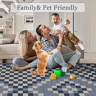 Washable Area Rugs for Bedroom Aesthetic Boho Modern Moroccan Under Table Rug for Dining Room