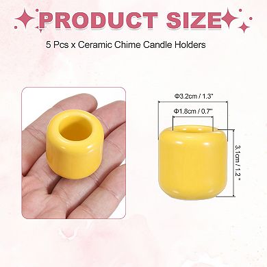 Ceramic Chime Candle Holders, Small Ceramic Candle Holders 5 Pcs