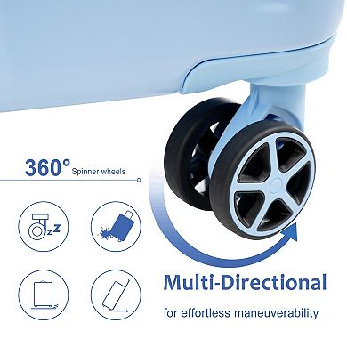 KWPZQEB Double Spinner Wheels Lightweight Luggage Set of 3, Carry-On Luggage