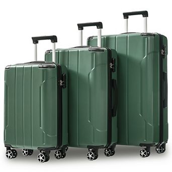 KWPZQEB Double Spinner Wheels Lightweight Luggage Set of 3, Carry-On Luggage