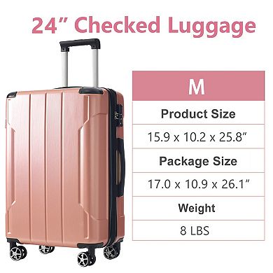 KWPZQEB Lightweight ABS Hardshell Luggage, TSA Lock