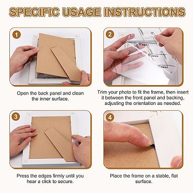 Rectangle Resin Photo Frame, Tabletop Display for Pictures Certificates Home Office Decor 1Pc