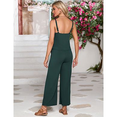 Women's Maternity Sleeveless Pants Romper V-Neck Jumpsuit