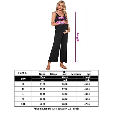 Women's Maternity Sleeveless Pants Romper V-Neck Jumpsuit