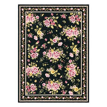 Vintage Floral Rugs Washable Foldable Printed Carpet Modern Soft Home Decor Rug