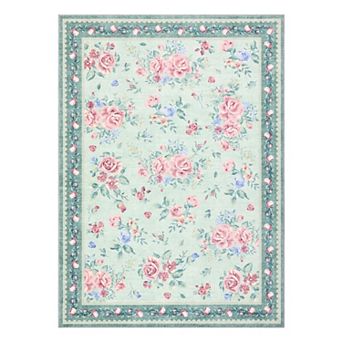 Vintage Floral Rugs Washable Foldable Printed Carpet Modern Soft Home Decor Rug