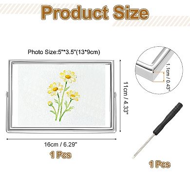 4.3 x 6.3" Horizontal Floating Frame, Metal Edge Photo Frame Display 4x6inch 1Pc