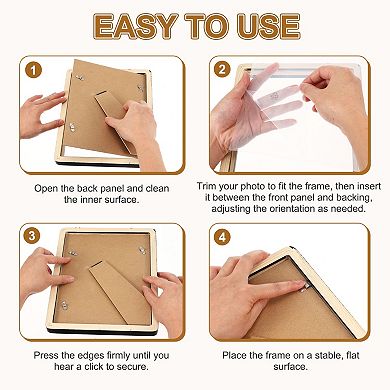 Rectangle Wooden Photo Frame Wall Mount & Tabletop Display Round Corner for Picture Certificates 1Pc