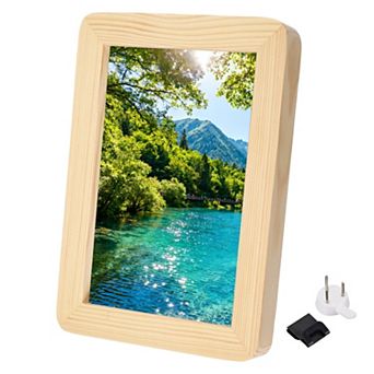 Rectangle Wooden Photo Frame Wall Mount & Tabletop Display Round Corner for Picture Certificates 1 pc