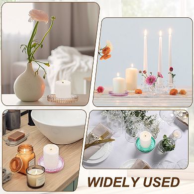 2 Pcs Candle Holder Plates, 4" Round Glass Candle Tray