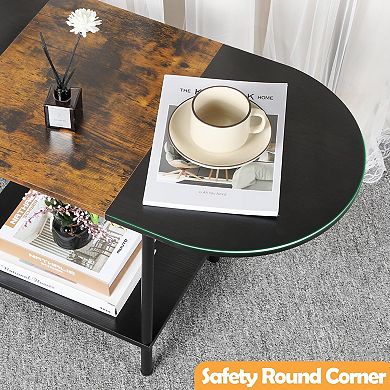 Multi-Purpose Small Space Coffee Table with 2-Tier Storage