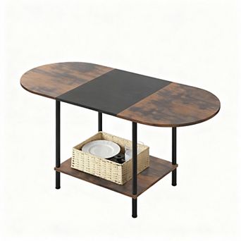 Multi-Purpose Small Space Coffee Table with 2 tier Storage