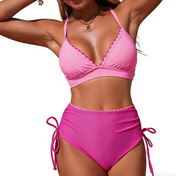 Women's High Waisted Bikini Set for Women Two Piece Swimsuits Bathing Suits