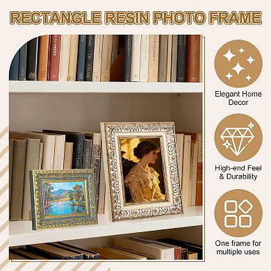 6.9x8.9 Inch Rectangle Resin Vintage Picture Frame 1Pc
