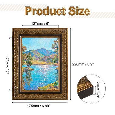 6.9x8.9 Inch Rectangle Resin Vintage Picture Frame 1Pc