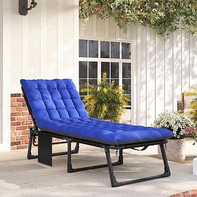 Outsunny Folding Chaise Lounge Chair Outdoor w/ Cushion