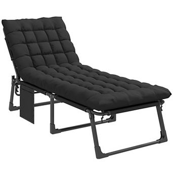 Outsunny Folding Chaise Lounge Chair Outdoor w/ Cushion